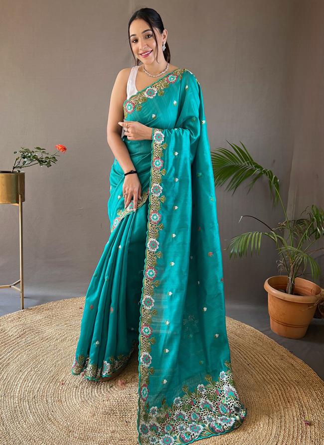 Matka Silk Rama Festival Wear Embroidery Work Saree